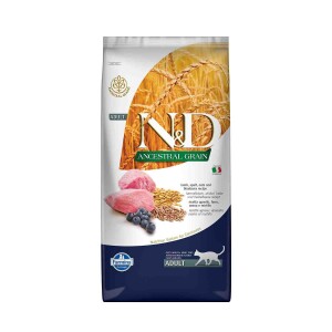N&D Düşük Tahıllı Kuzu Etli Yaban Mersinli Kedi Maması 10 kg - N&D
