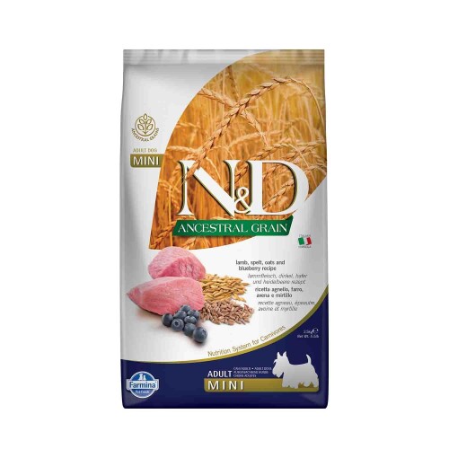 N&D Düşük Tahıllı Kuzu Etli Yaban Mersinli Küçük Irk Yetişkin Köpek Maması 2,5 kg - 1