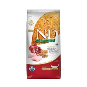 N&D Düşük Tahıllı Tavuklu Narlı Kısırlaştırılmış Kedi Maması 5 kg - N&D