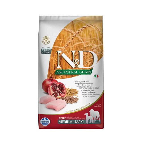 N&D Düşük Tahıllı Tavuklu Narlı Orta ve Büyük Irk Yetişkin Köpek Maması 2,5 kg - 1