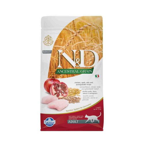N&D Düşük Tahıllı Tavuklu Narlı Yetişkin Kedi Maması 1,5 kg - 1