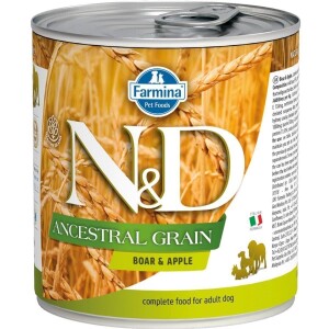 N&D Düşük Tahıllı Yaban Domuzu ve Elmalı Yetişkin Köpek Konservesi 285 gr - N&D