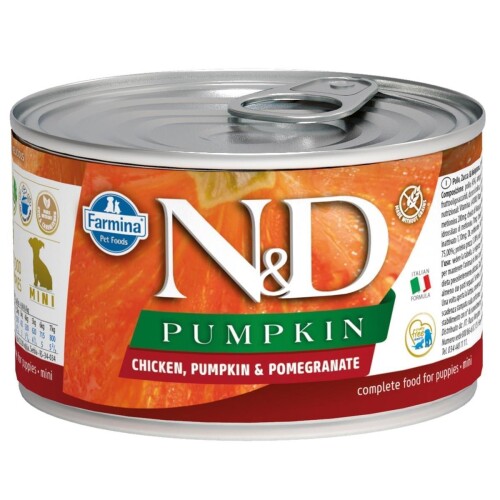 N&D Mini Balkabaklı Tavuk Narlı Köpek Konservesi 140 gr - 1