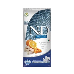 N&D Ocean Tahılsız Balkabaklı Morina Balıklı Köpek Maması 12 kg - N&D