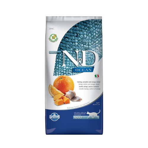 N&D Ocean Balkabaklı Ringa Balıklı Portakallı Kedi Maması 5 kg - 1