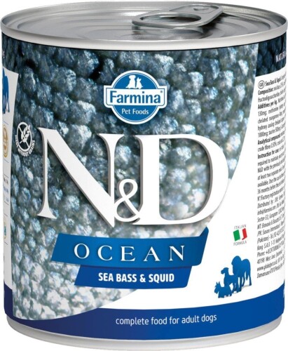 N&D Ocean Levrek ve Mürekkep Balıklı Yetişkin Köpek Konservesi 285 gr - 1