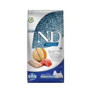 N&D Ocean Morina Balıklı ve Kavunlu Mini Irk Tahılsız Yetişkin Köpek Maması 7 kg - N&D