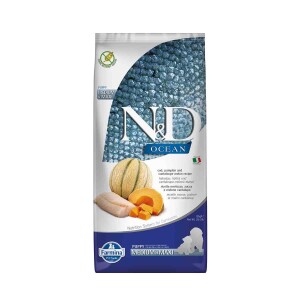 N&D Ocean Morina Balıklı Balkabaklı ve Kavunlu Yavru Köpek Maması 12 kg - N&D