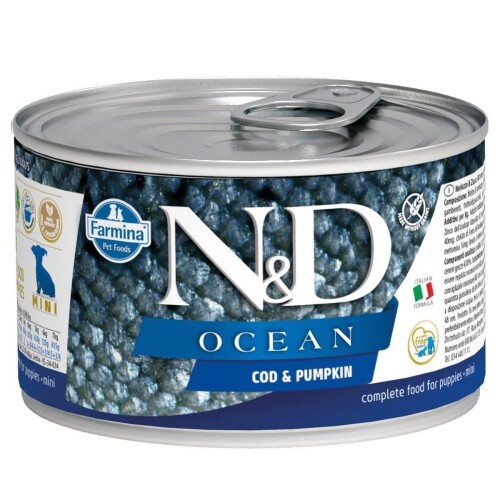 N&D Ocean Puppy Mini Morina Balıklı ve Balkabaklı Yavru Köpek Konservesi 140 gr - 1