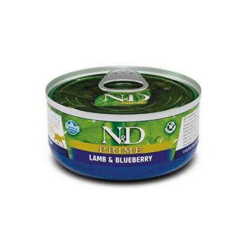 N&D Prime Tahılsız Kuzu Etli ve Yaban Mersinli Yetişkin Kedi Konservesi 70 gr - 1