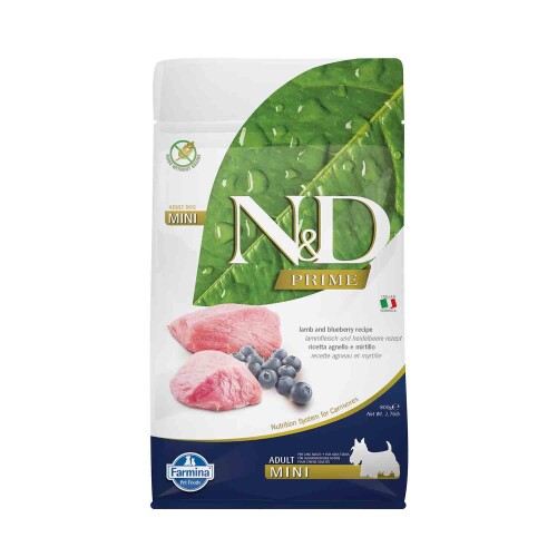 N&D Prime Tahılsız Kuzu Etli Yaban Mersinli Yetişkin Köpek Maması 800 gr - 1