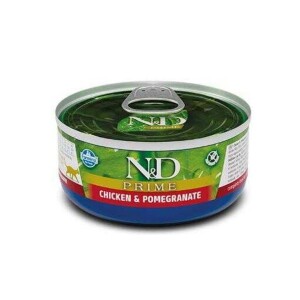 N&D Prime Tahılsız Tavuk ve Narlı Yetişkin Kedi Konservesi 70 gr - N&D