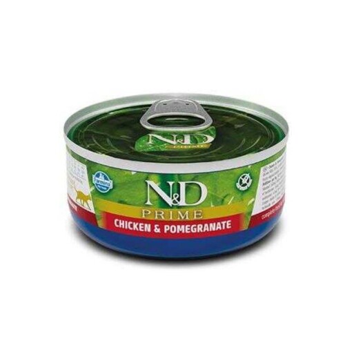 N&D Prime Tahılsız Tavuk ve Narlı Yetişkin Kedi Konservesi 70 gr - 1