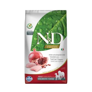 N&D Prime Tahılsız Tavuklu Narlı Orta ve Büyük Irk Yetişkin Köpek Maması 2,5 kg - N&D