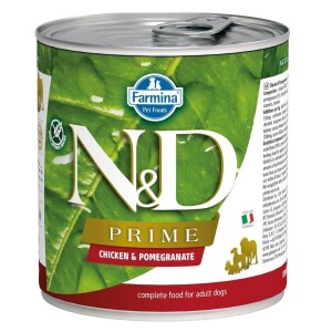 N&D Prime Tahılsız Tavuklu ve Narlı Yetişkin Köpek Konservesi 285 gr - N&D