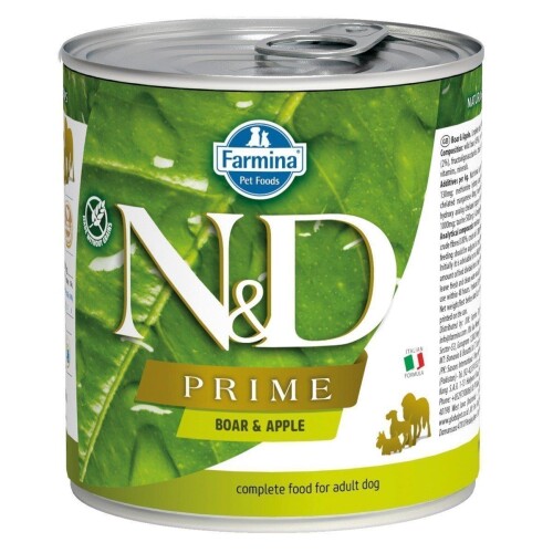 N&D Prime Tahılsız Yaban Domuzlu ve Elmalı Yetişkin Köpek Konservesi 285 gr - 1