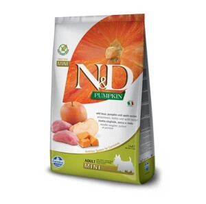N&D Pumpkin Tahılsız Bal Kabaklı Yaban Domuz Etli ve Elmalı Küçük Irk Yetişkin Köpek Maması 7 Kg - N&D