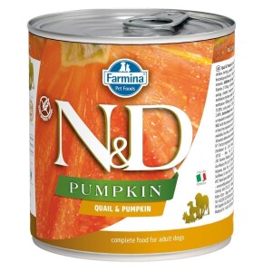 N&D Pumpkin Balkabaklı Tahılsız Bıldırcınlı Yetişkin Köpek Konservesi 285 gr - N&D