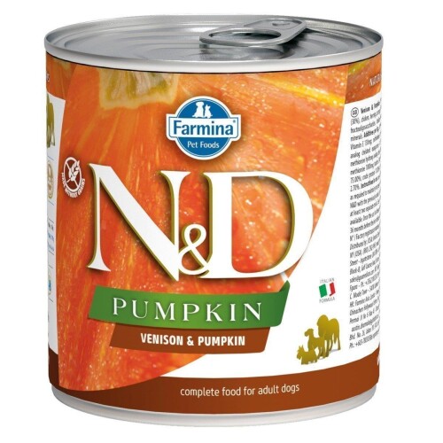 N&D Pumpkin Balkabaklı Tahılsız Geyikli Yetişkin Köpek Konservesi 285 gr - 1