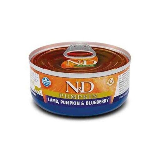 N&D Pumpkin Balkabaklı Tahılsız Kuzu Etli ve Yaban Mersinli Kedi Konservesi 70 gr - 1