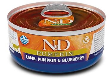 N&D Pumpkin Balkabaklı Tahılsız Kuzu Etli ve Yaban Mersinli Kedi Konservesi 70 gr - 1