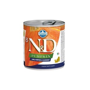 N&D Pumpkin Balkabaklı Tahılsız Kuzu Etli ve Yaban Mersinli Yavru Köpek Konservesi 285 gr - N&D