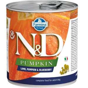 N&D Pumpkin Balkabaklı Tahılsız Kuzu Etli ve Yaban Mersinli Yetişkin Köpek Konservesi 285 gr - N&D