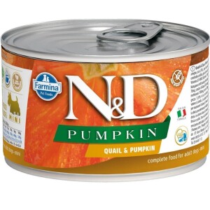 N&D Pumpkin Mini Balkabaklı ve Bıldırcınlı Yetişkin Köpek Konservesi 140 gr - N&D