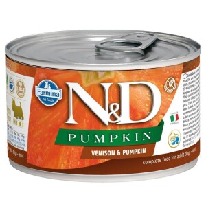 N&D Pumpkin Mini Balkabaklı ve Geyikli Yetişkin Köpek Konservesi 140 gr - N&D