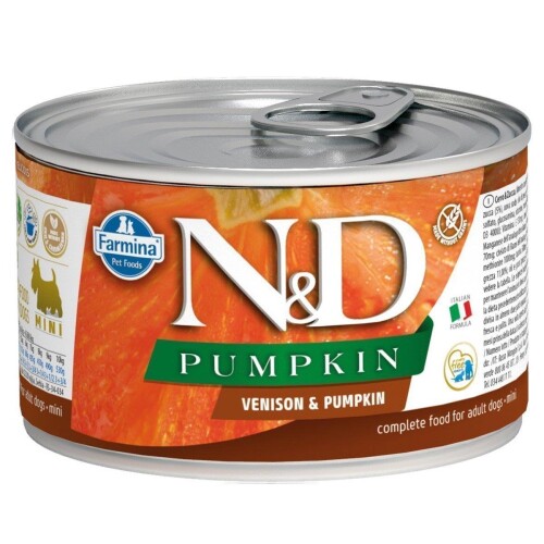 N&D Pumpkin Mini Balkabaklı ve Geyikli Yetişkin Köpek Konservesi 140 gr - 1