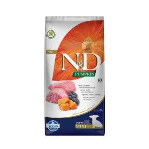 N&D Pumpkin Tahılsız Bal Kabaklı Kuzu Etli Yaban Mersinli Küçük Irk Yavru Köpek Maması 7 kg - N&D
