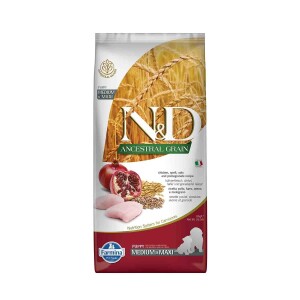 N&D Düşük Tahıllı Tavuklu ve Narlı Orta ve Büyük Irk Yavru Köpek Maması 12 kg - N&D