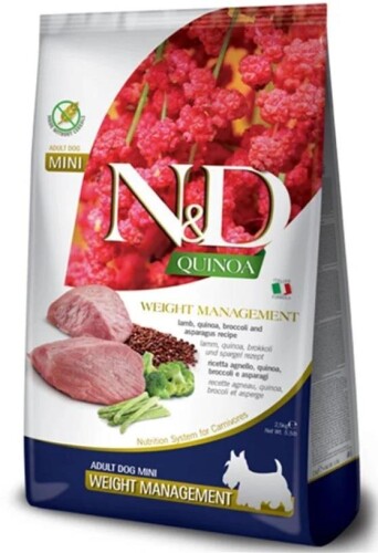 N&D Quinoa Tahılsız Kilo Problemli Kuzulu Küçük Irk Yetişkin Köpek Maması 2,5 kg - 1