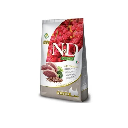 N&D Quinoa Tahılsız Ördek, Brokoli & Kuşkonmaz Kısırlaştırılmış Yetişkin Mini Köpek Maması 2,5 Kg - 1