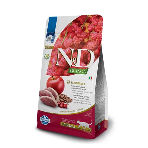 N&D Quinoa Tahılsız Tüy Yumağı Önleyici Yetişkin Kedi Maması 1,5kg - 1