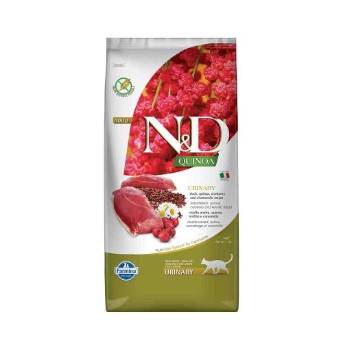 N&D Quinoa Urinary Ördek Quinoa Aromalı İdrar Yolları Destekleyici Yetişkin Kedi Maması 5 kg - 1