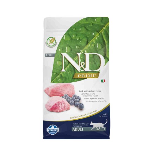 N&D Tahılsız Kuzu Etli Yaban Mersinli Kedi Maması 1,5 kg - 1
