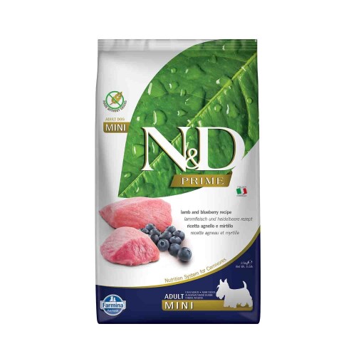 N&D Tahılsız Kuzu Etli Yaban Mersinli Küçük Irk Yetişkin Köpek Maması 2,5 kg - 1