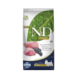 N&D Tahılsız Kuzu Etli Yaban Mersinli Küçük Irk Yetişkin Köpek Maması 7 kg - N&D