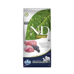 N&D Tahılsız Kuzu Etli Yaban Mersinli Orta ve Büyük Irk Yetişkin Köpek Maması 12 kg - N&D