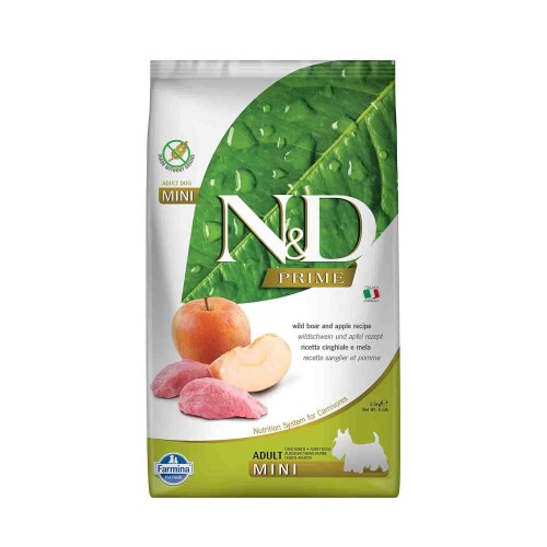 N&D Tahılsız Yaban Domuzlu Elmalı Küçük Irk Yetişkin Köpek Maması 2,5 kg - 1