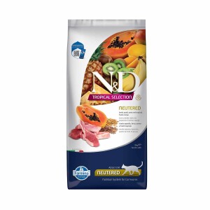N&D Tropical Selection Düşük Tahıllı Kuzu Etli ve Tropikal Meyveli Kısırlaştırılmış Kedi Maması 10 kg - N&D