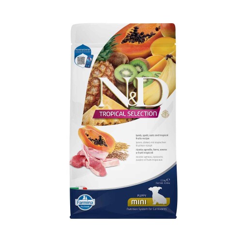 N&D Tropical Selection Düşük Tahıllı Kuzu Etli ve Tropikal Meyveli Küçük Irk Yavru Köpek Maması 1,5 kg - 1