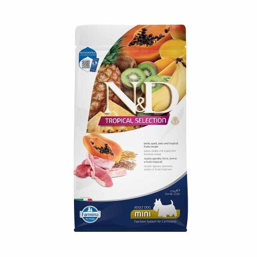 N&D Tropical Selection Düşük Tahıllı Kuzu Etli ve Tropikal Meyveli Küçük Irk Yetişkin Köpek Maması 1,5 kg - 1