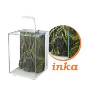 Nubios Inca Dekorlu Nano Akvaryum Beyaz 20x22x29 Cm - Nubios
