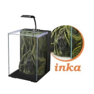 Nubios Inca Dekorlu Nano Akvaryum Siyah 20x22x29 Cm - Nubios