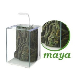 Nubios Maya Dekorlu Nano Akvaryum Beyaz 20x22x29 Cm - Nubios