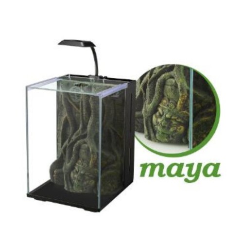 Nubios Maya Dekorlu Nano Akvaryum Siyah 20x22x29 Cm - 1