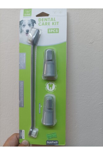 Nunbell Dental Care 3'lü Köpek Diş Temizleme Fırçası - 1