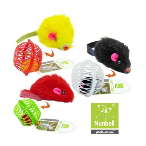 Nunbell Fareli Kafes Kedi Oyuncağı Karışık Renk 7 Cm 1 Adet - 1
